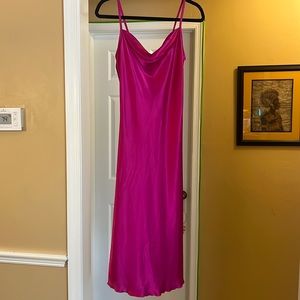 Bebe cowl neck midi satin slip dress